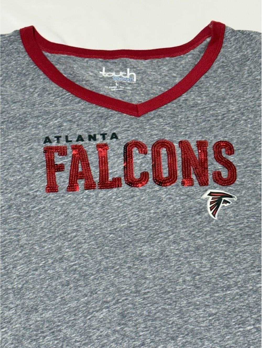 Touch - Atlanta Falcons Woman’s Size L Sparkled Sequin T Shirt